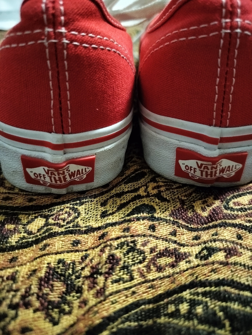 Vans Women's 7.5 Red Low-Top Canvas Sneakers - Picture 6 of 7